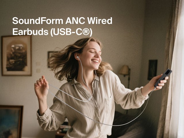 Belkin SoundForm ANC 有線耳機 USB-C 主動降噪 防纏繞扁平線 高解析音質 官方產品圖