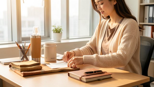 辦公室轉季必備小物與開襟針織衫